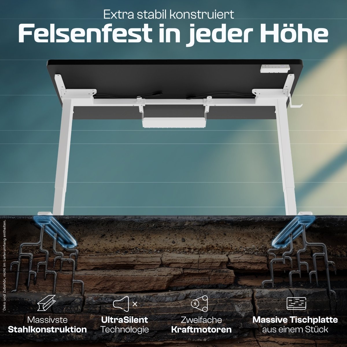 CleverDesk – Elektrisch höhenverstellbarer Schreibtisch - Clouvou 160 x 80cm