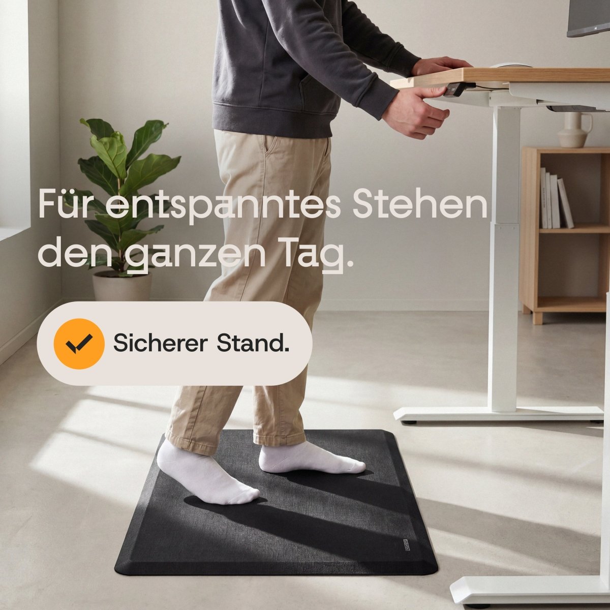CleverMat – Ergonomische Anti-Ermüdungsmatte - Clouvou Black