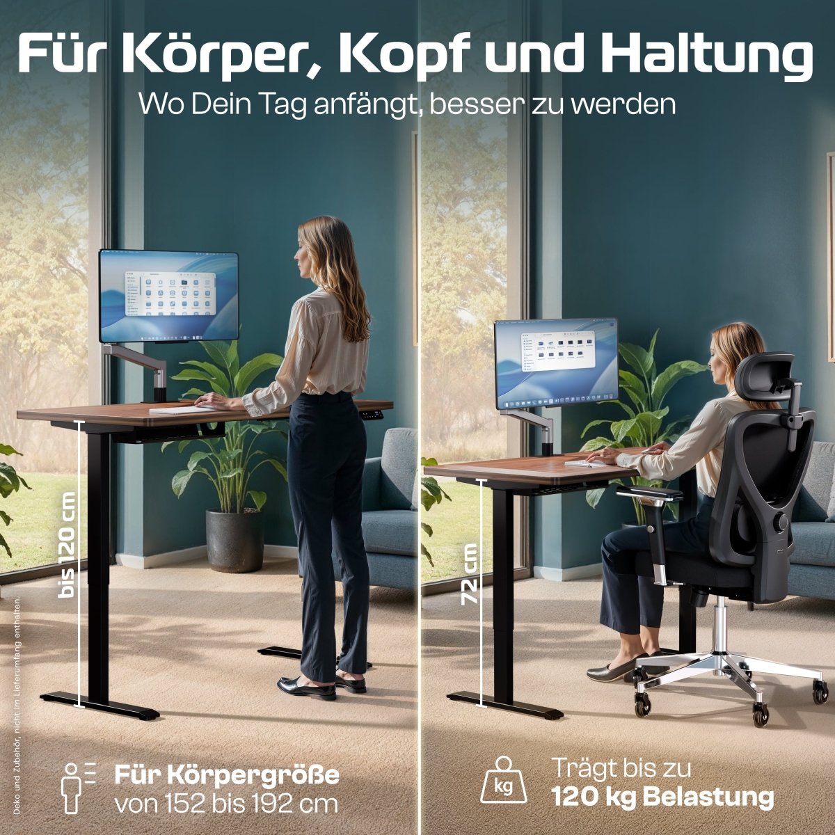 CLOUVOU ProDesk - Ergonomischer Sitz - Stehschreibtisch - Clouvou 160 x 80cm
