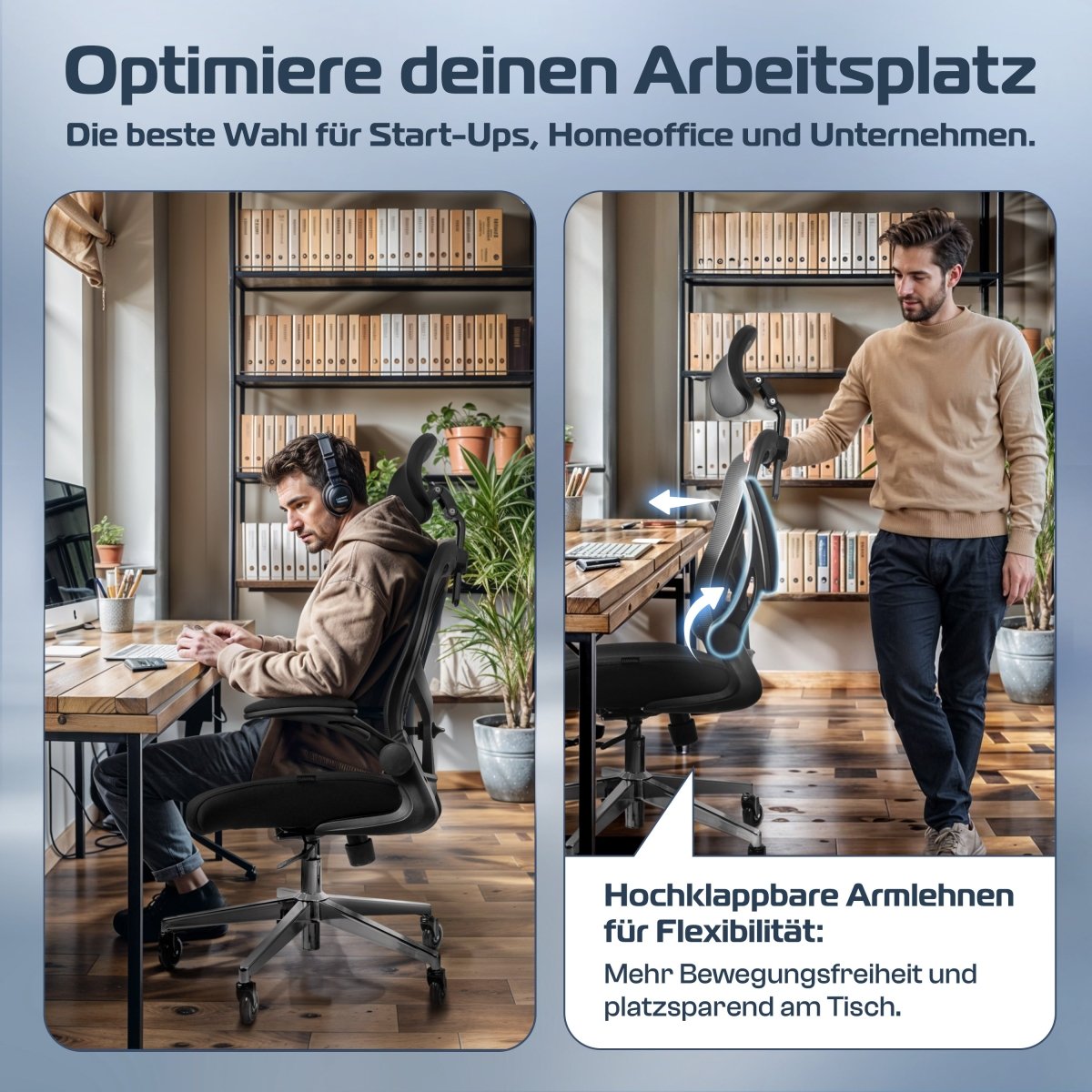 CLOUVOU SmartSeat – Ergonomischer Bürostuhl "Dein verlässlicher Begleiter im Arbeitsalltag" - Clouvou #farbe_schwarz