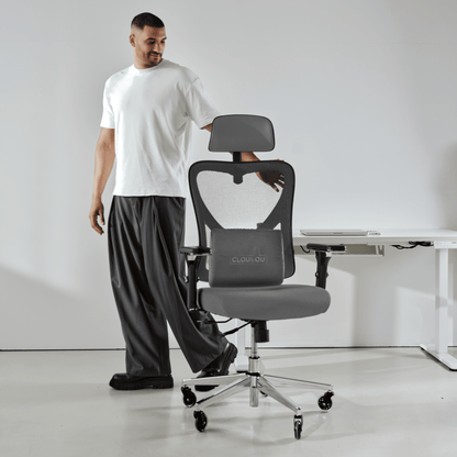 CLOUVOU CleverSeat - Ergonomischer Testsieger Bürostuhl - Clouvou Grau