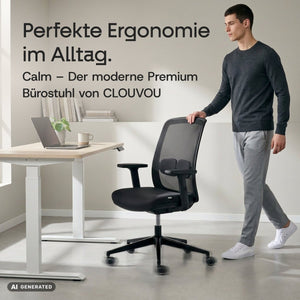 CALM – Ergonomischer Bürostuhl - Clouvou Schwarz