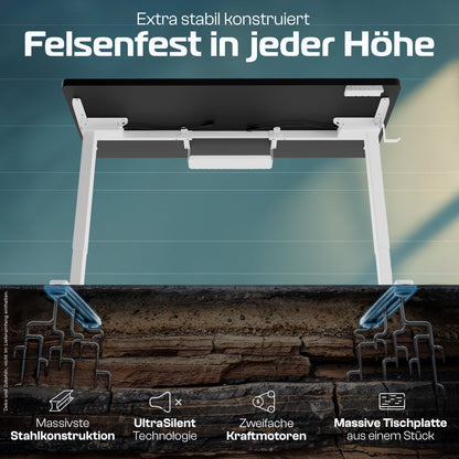 CleverDesk – Elektrisch höhenverstellbarer Schreibtisch - Clouvou 160 x 80cm