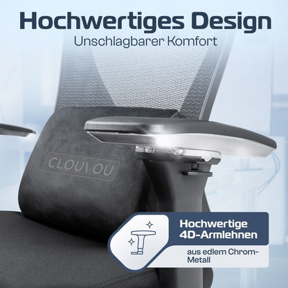 CLOUVOU CleverSeat - Ergonomischer Bürostuhl "Zeitloses Design trifft auf unschlagbare Qualität" - Clouvou 