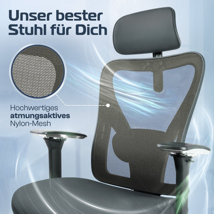 CLOUVOU CleverSeat - Ergonomischer Bürostuhl "Zeitloses Design trifft auf unschlagbare Qualität" - Clouvou 