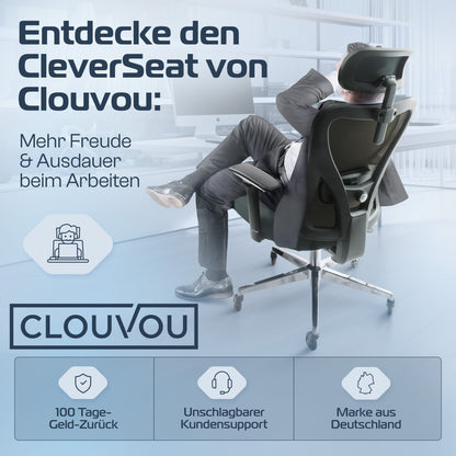 CLOUVOU CleverSeat - Ergonomischer Bürostuhl "Zeitloses Design trifft auf unschlagbare Qualität" - Clouvou 
