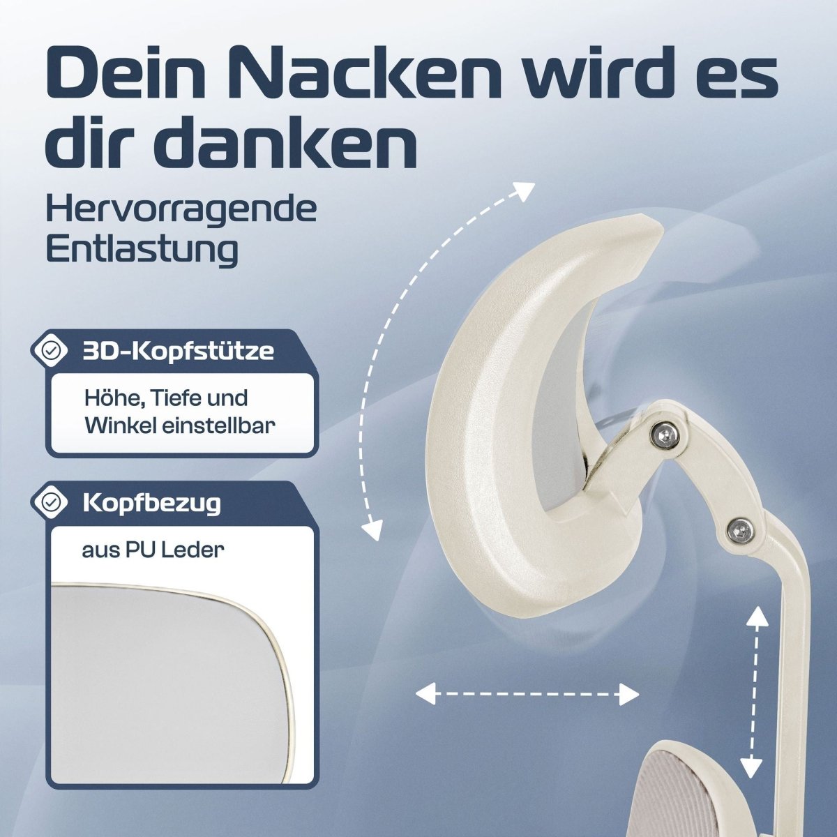 CLOUVOU CleverSeat - Ergonomischer Testsieger Bürostuhl - Clouvou Creme