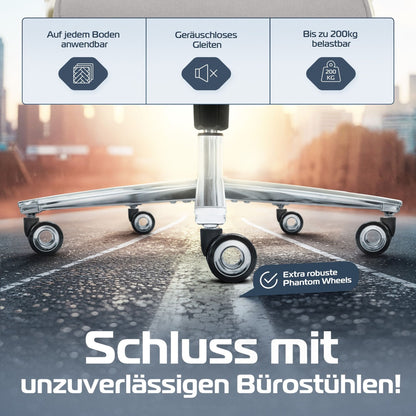 CLOUVOU PowerSeat – Ergonomischer Bürostuhl "Sitzen wie ein König – Komfort neu definiert" - Clouvou #farbe_creme