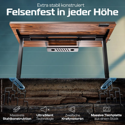 CLOUVOU ProDesk - Ergonomischer Sitz - Stehschreibtisch - Clouvou 160 x 80cm