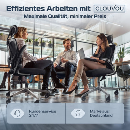 CLOUVOU SmartSeat – Ergonomischer Bürostuhl "Dein verlässlicher Begleiter im Arbeitsalltag" - Clouvou 