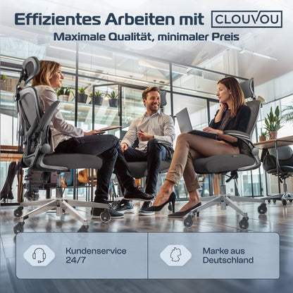 CLOUVOU SmartSeat – Ergonomischer Bürostuhl "Dein verlässlicher Begleiter im Arbeitsalltag" - Clouvou