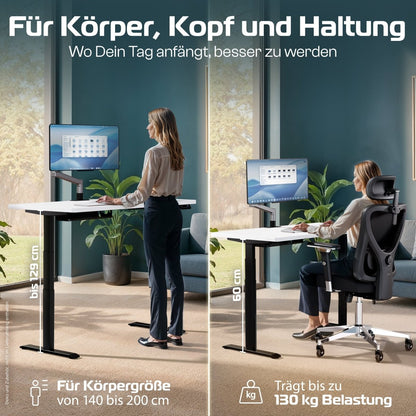 MasterDesk – Premium höhenverstellbarer Schreibtisch mit Dual - Motor - Clouvou 160 x 80cm