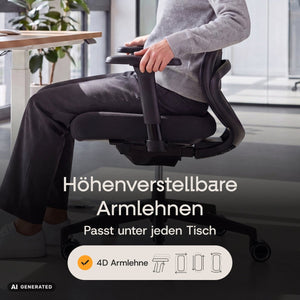 VOLUME – Ergonomischer Bürostuhl - Clouvou Schwarz